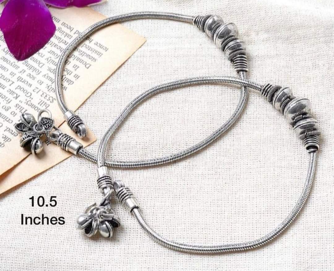 Oxidized Beaded Anklets