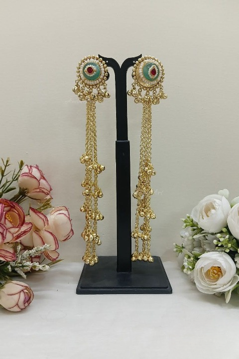 Mint Kashmiri Earrings
