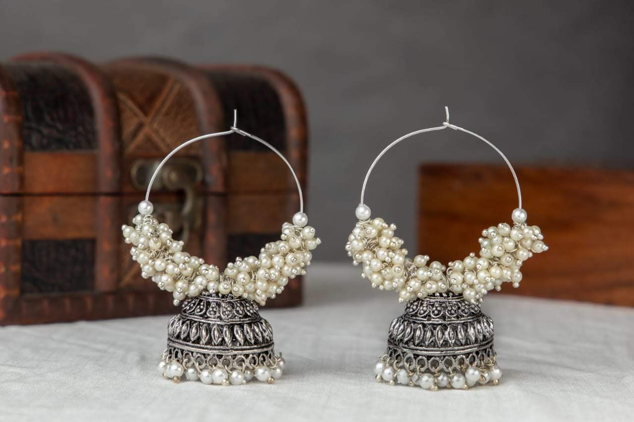 Chanbali Bead Jhumkas