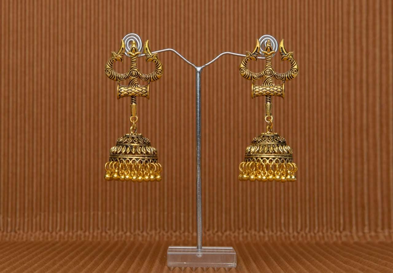 Trishul Earrings Golden