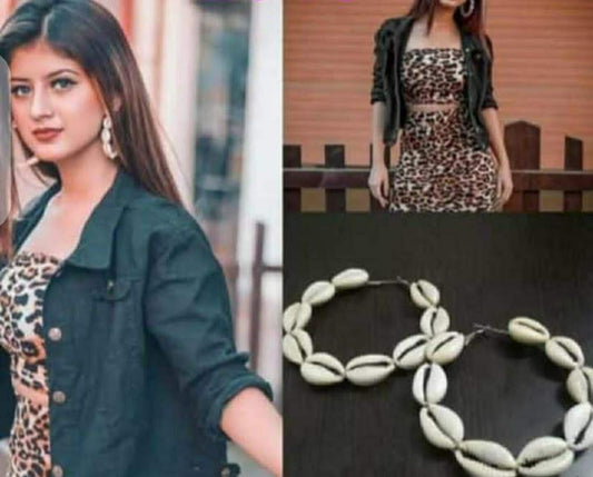 White Shell Hoop Earrings