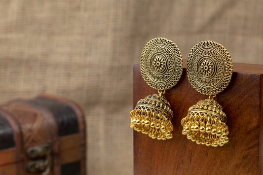 Mandala Golden Jhumkas