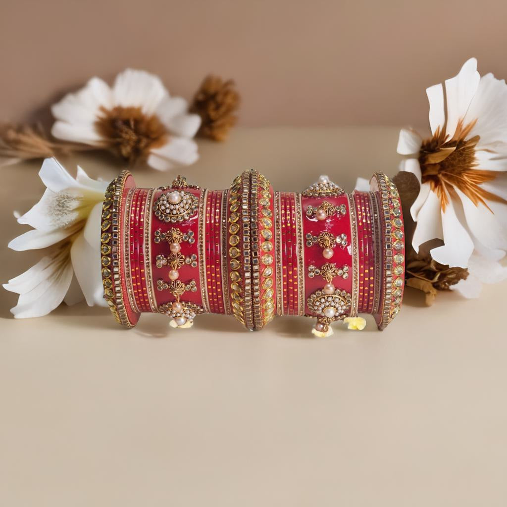Rajwada Red Chuda Set