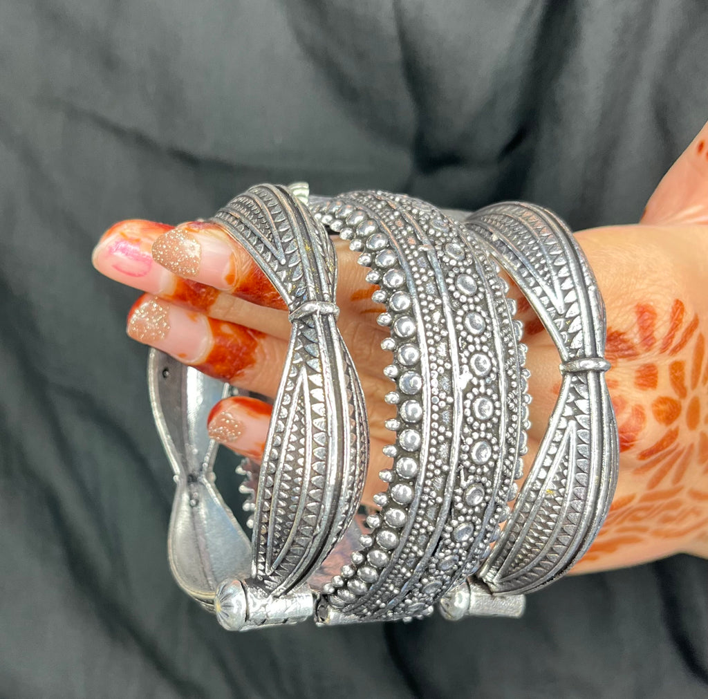 Silver Replica Kada Combo