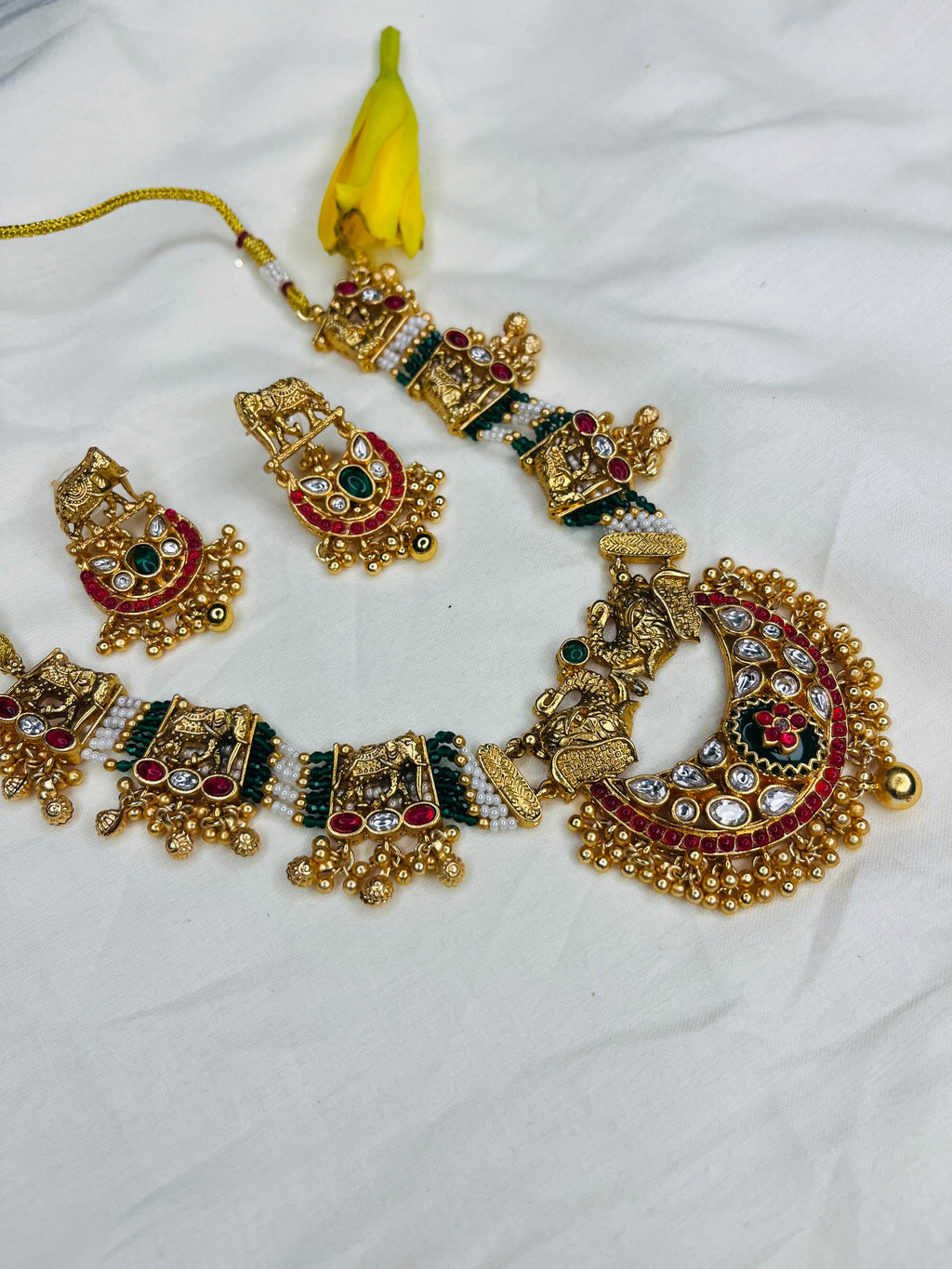 Half Moon Hathi Necklace Set