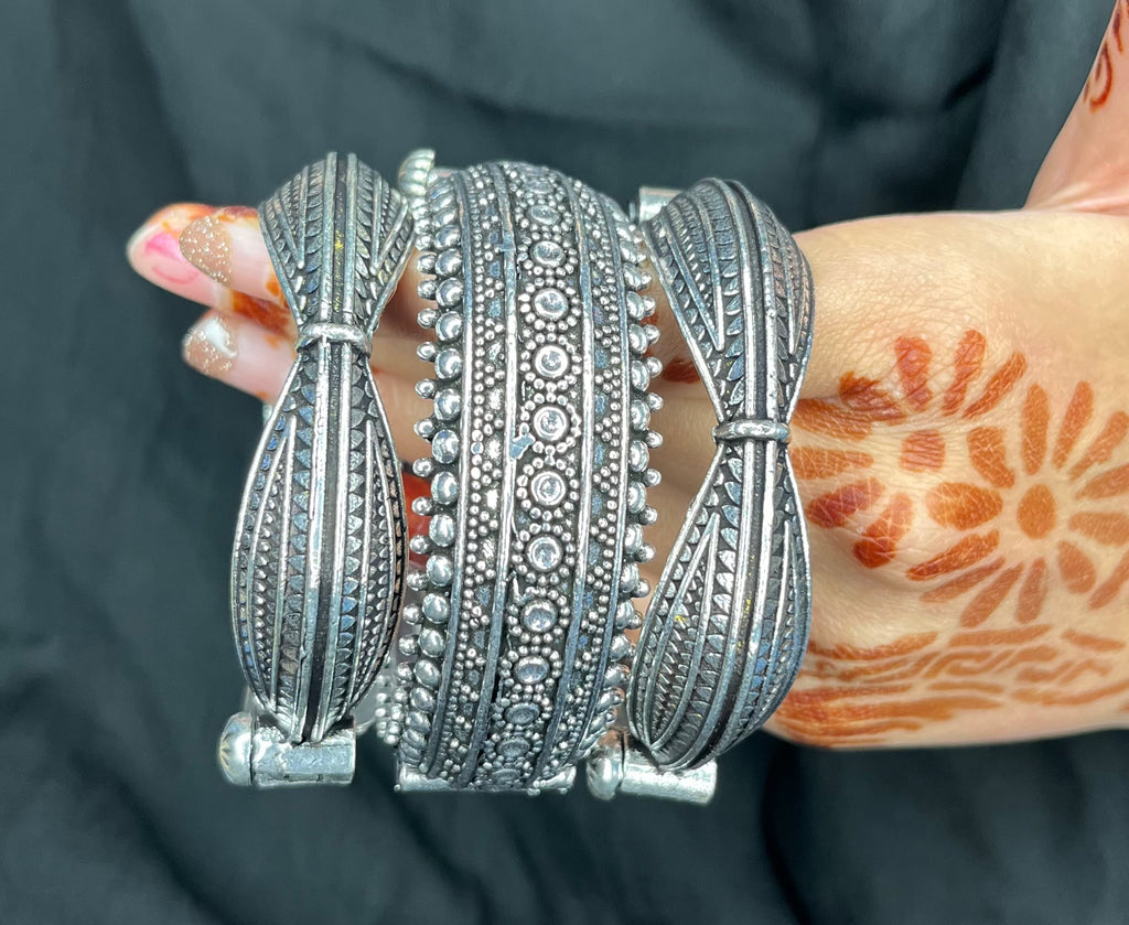 Silver Replica Kada Combo