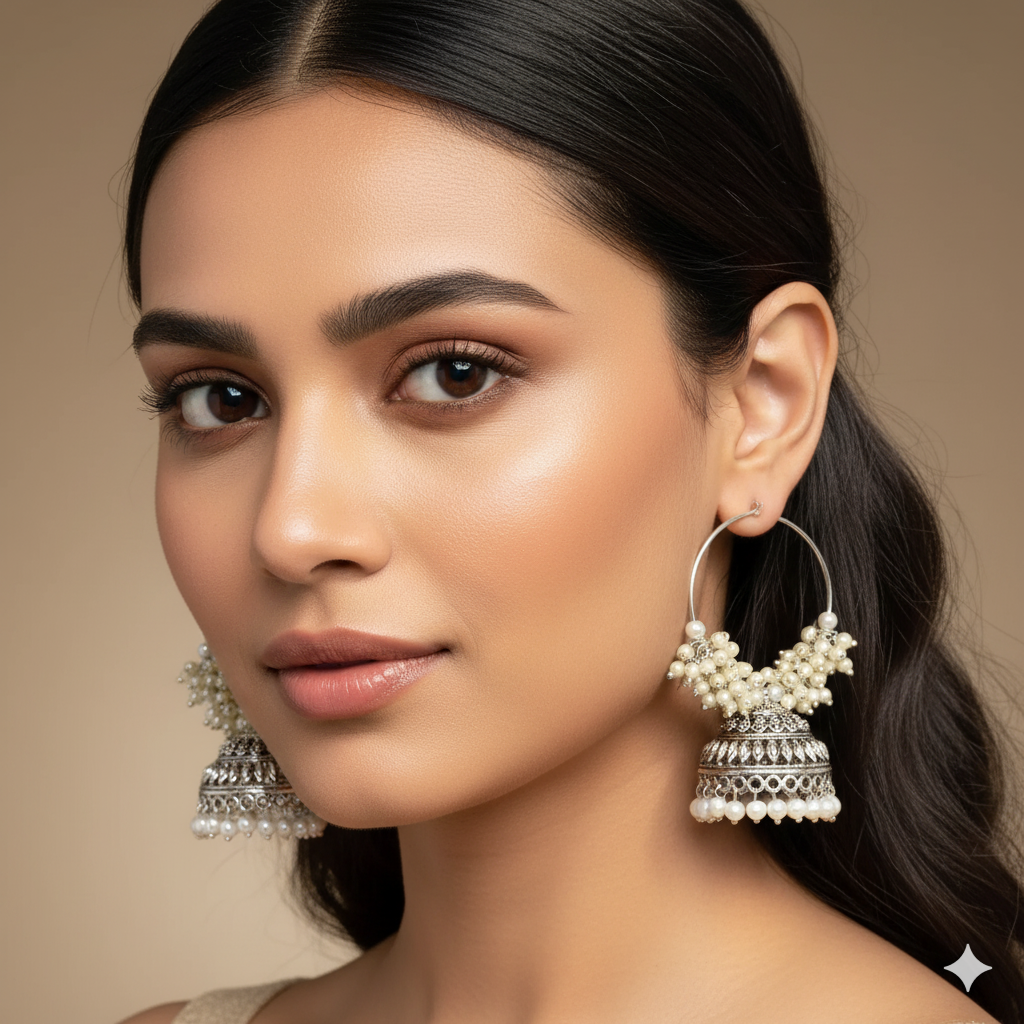 Chanbali Bead Jhumkas