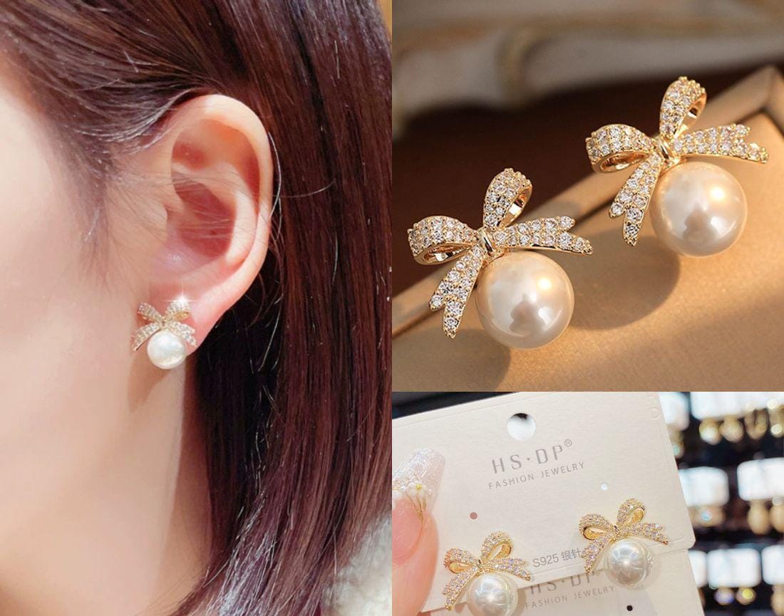 Pearl Bow Studs