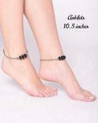 Oxidized Beaded Anklets