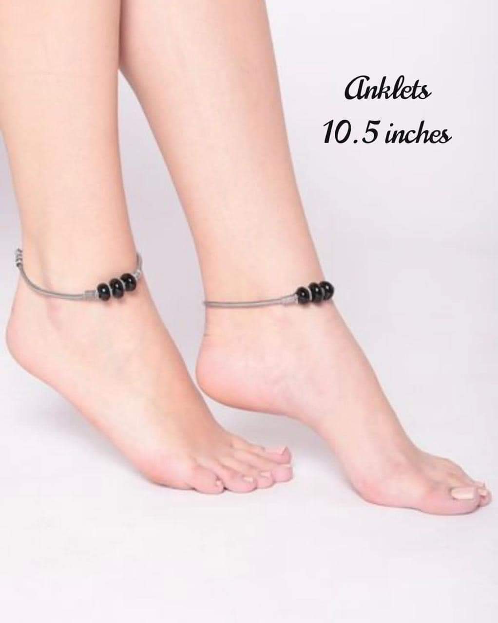 Oxidized Beaded Anklets
