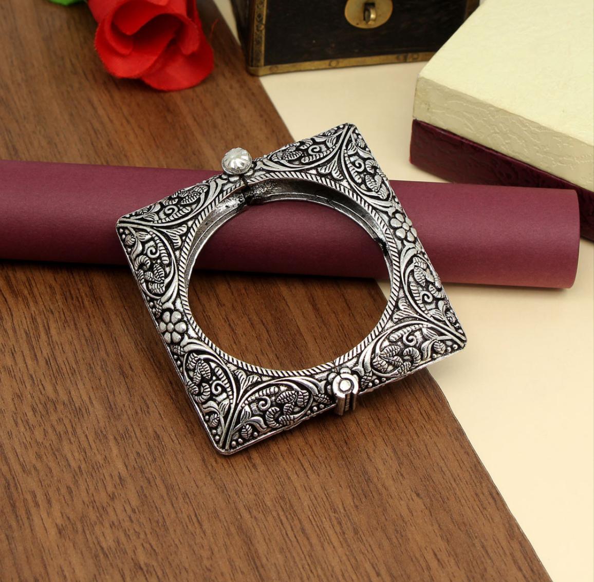 Square Oxidized Kada