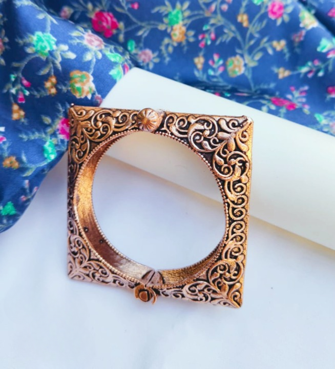 Square Oxidized Kada Rose Gold