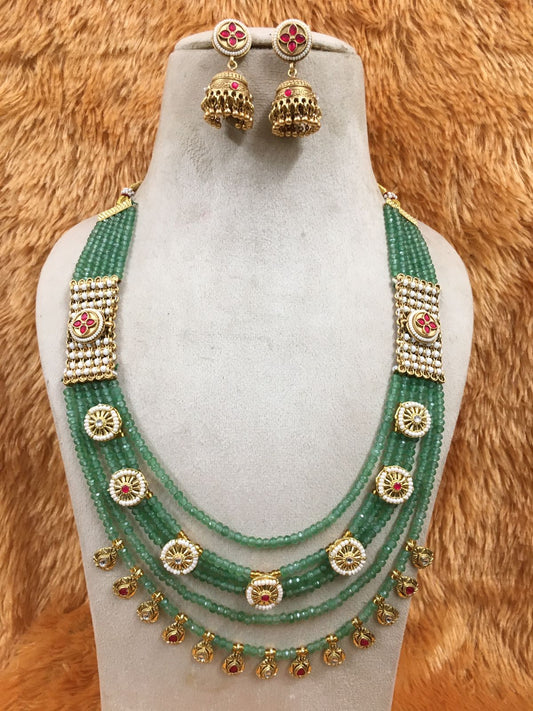 Polki Onyx Long Set