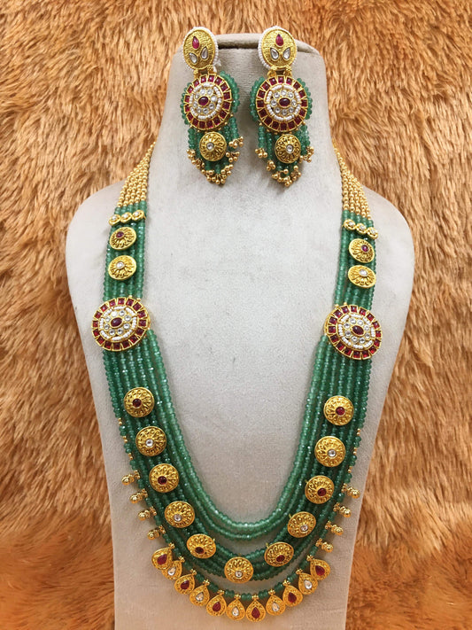 Polki Onyx Long Set