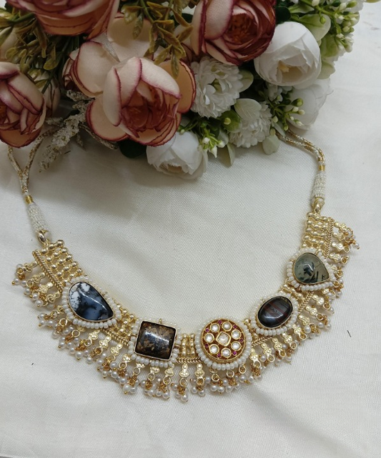 Multicolor Motif Necklace