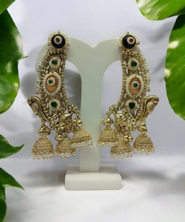 Peachy Kashmiri Earcuffs