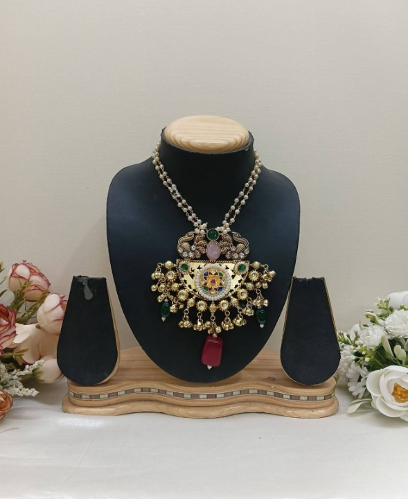 Multicolor Mayur Kashmiri Necklace