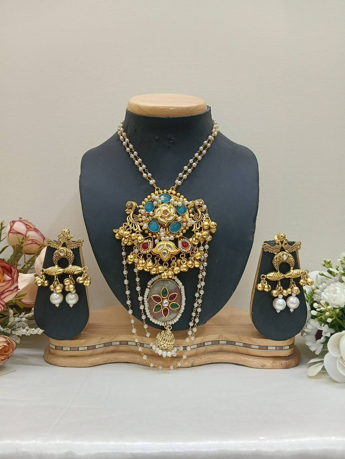 Turquoise Kashmiri Necklace Set
