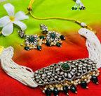 Kundan Polki Choker Set Green