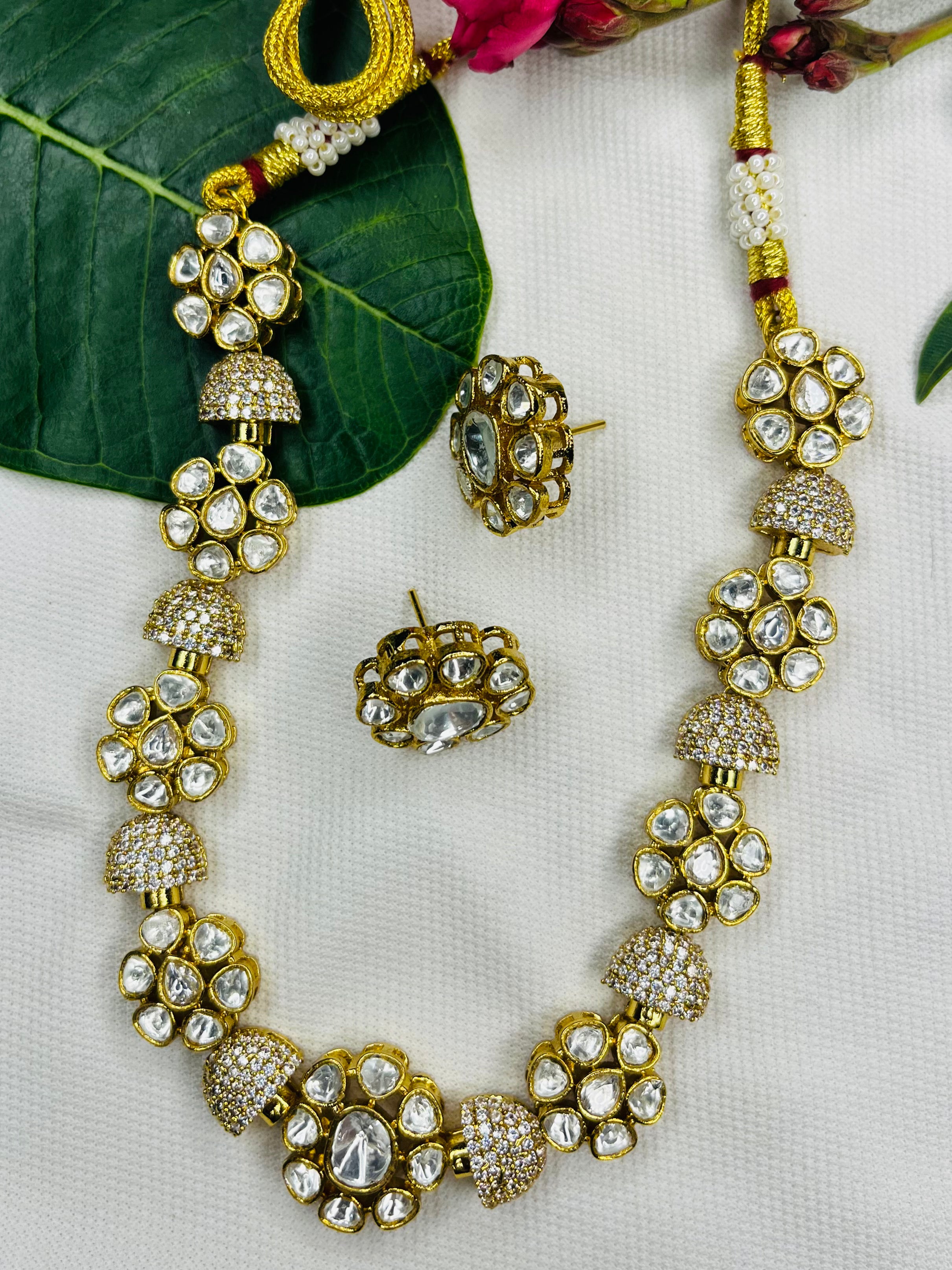 Gold Zircon Choker Set