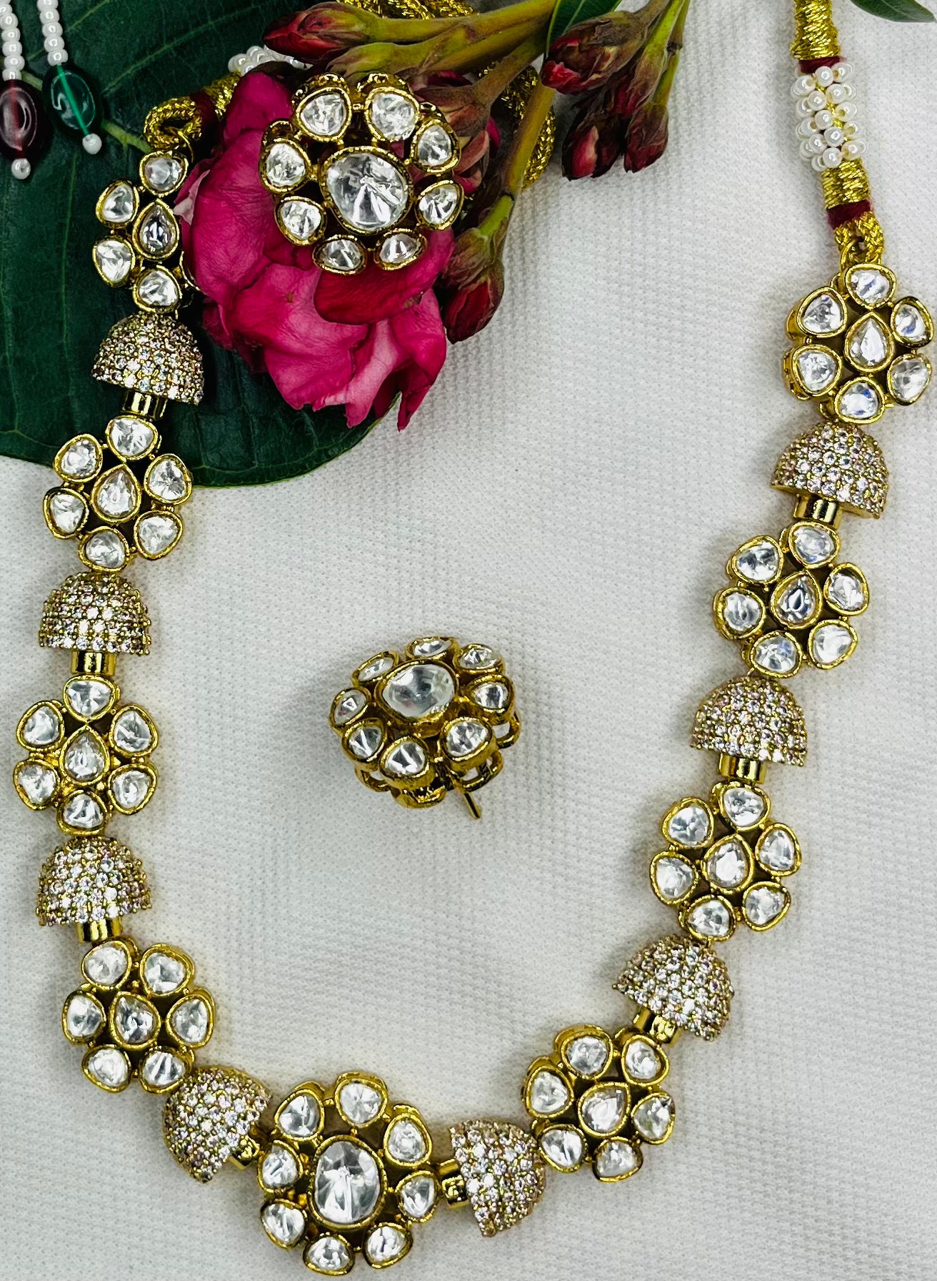 Gold Zircon Choker Set