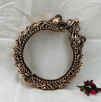 Silver Replica Oxidised Kada (Elephant Design)