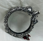 Silver Replica Oxidised Kada (Elephant Design)