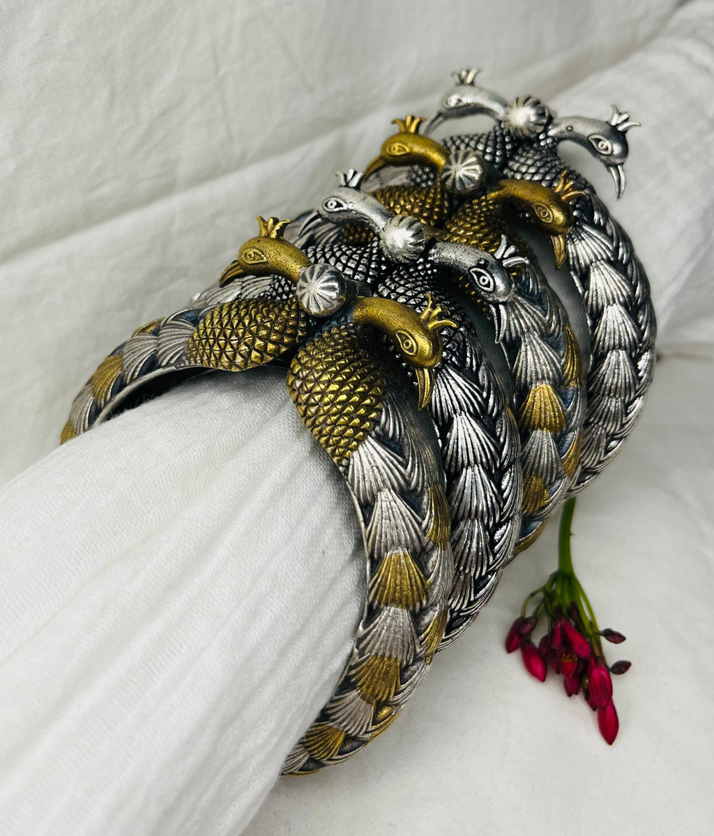 Peacock Oxidised Kada