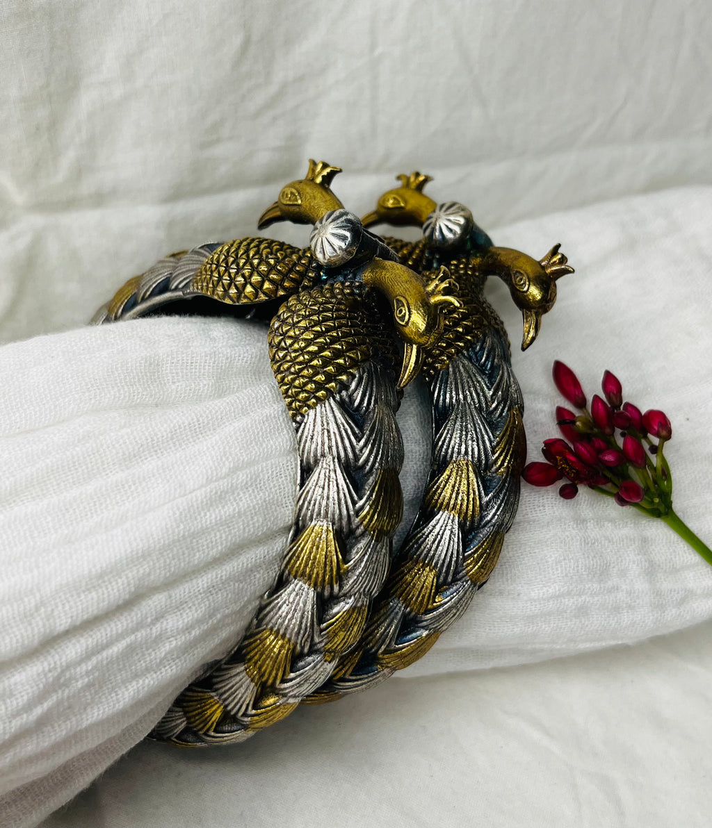 Peacock Oxidised Kada