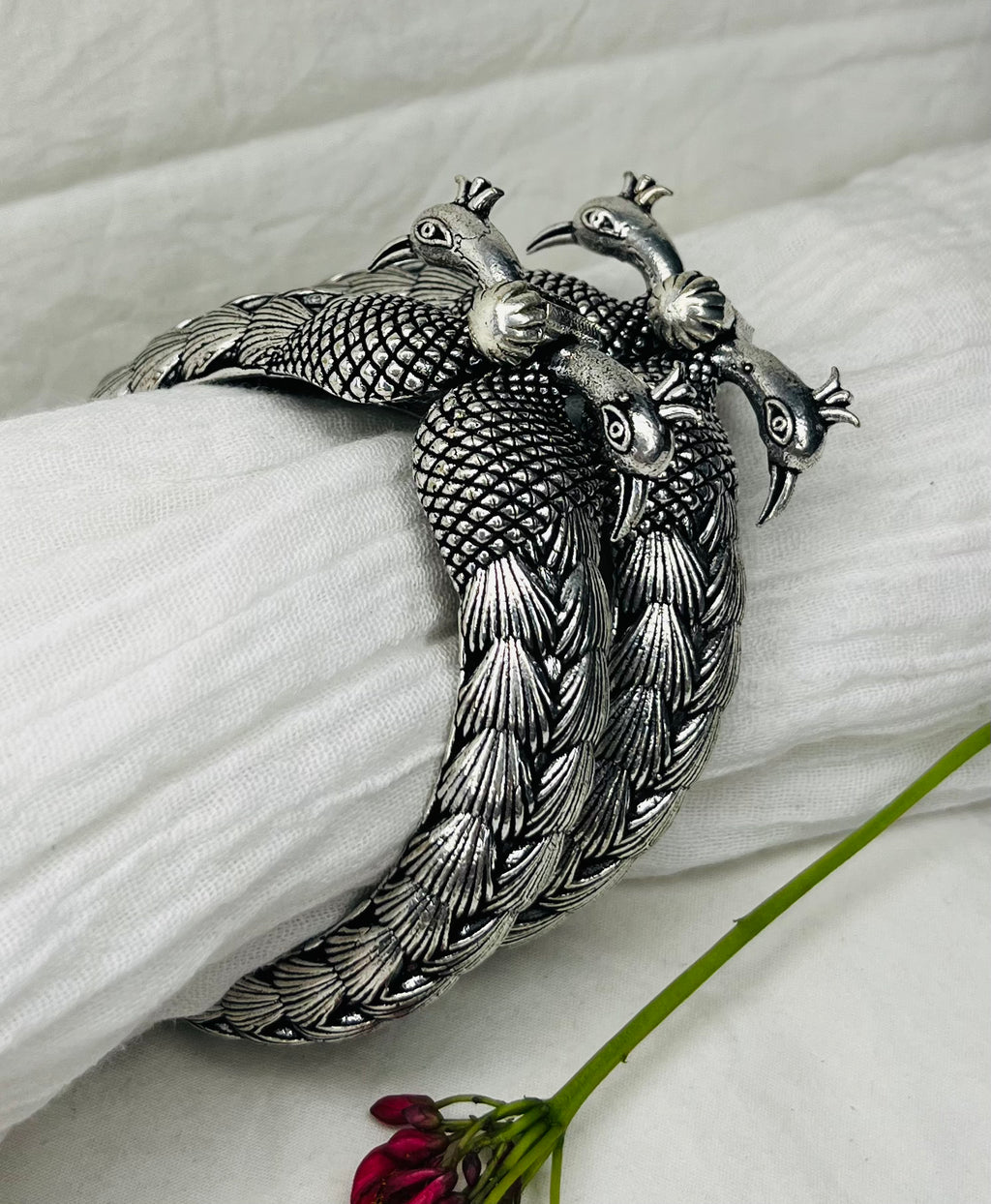 Peacock Oxidised Kada