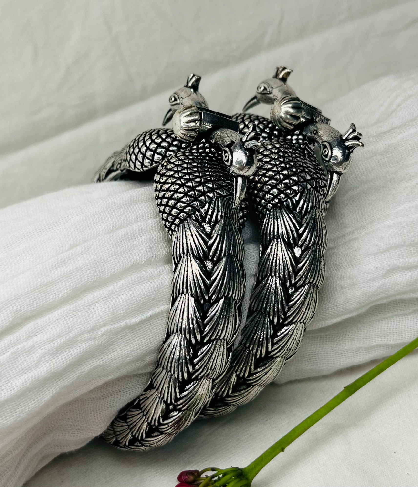 Peacock Oxidised Kada