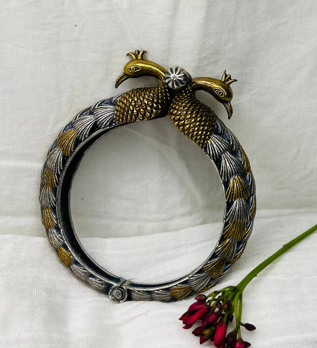 Peacock Oxidised Kada