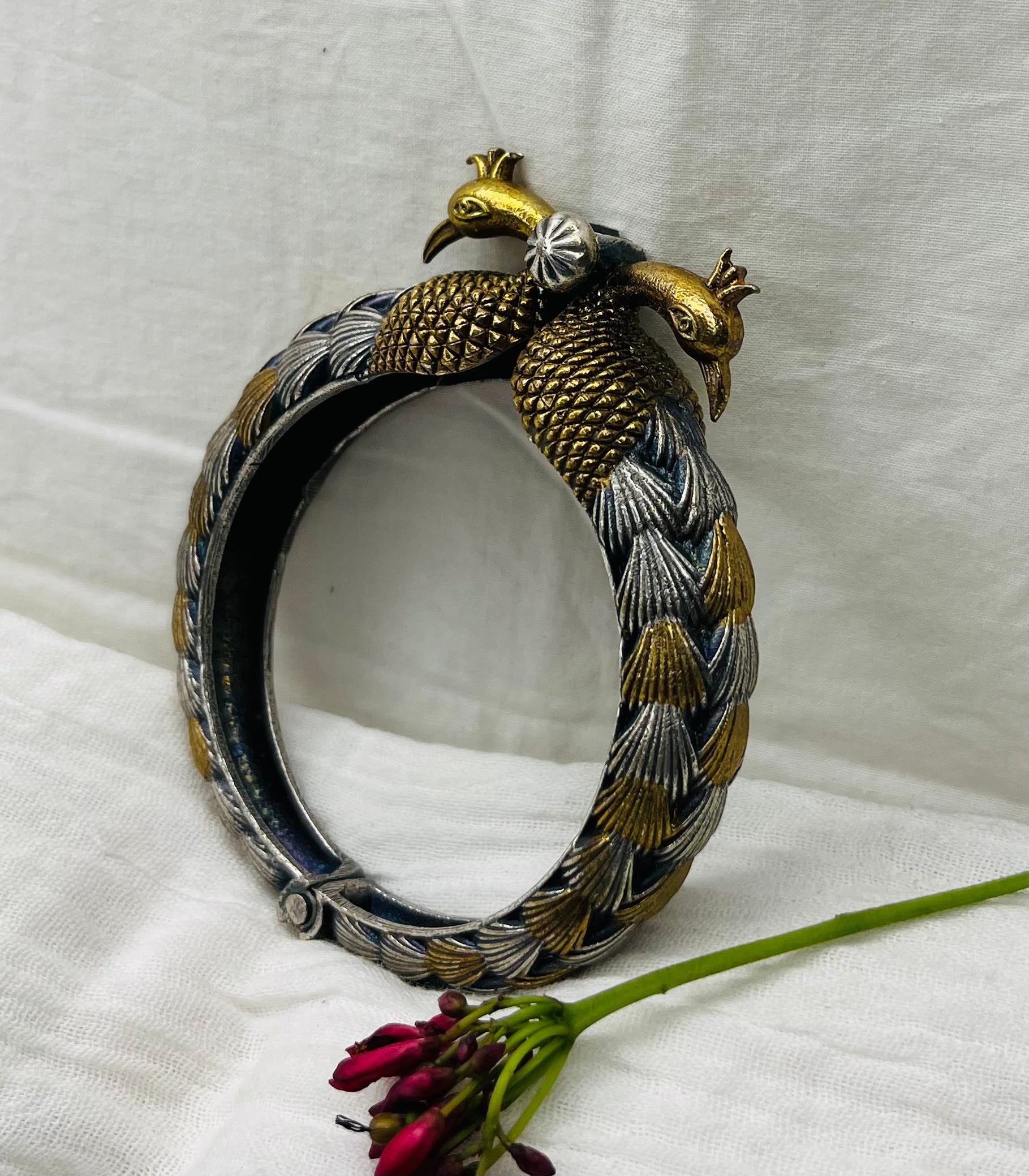 Peacock Oxidised Kada