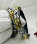 Floral Oxidized Kada