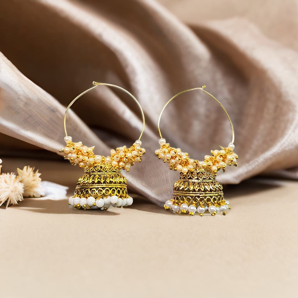 Chanbali Bead Jhumkas