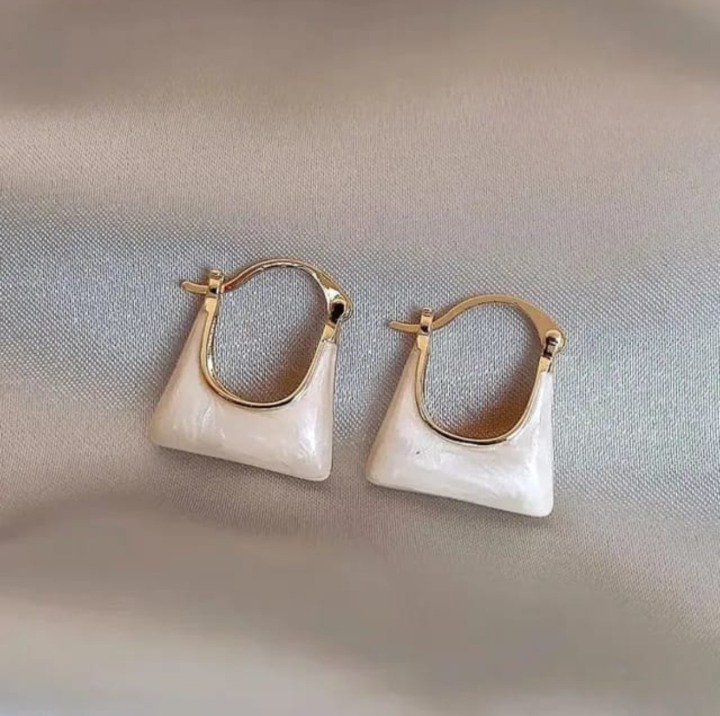 White Baggie Earrings