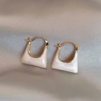 White Baggie Earrings