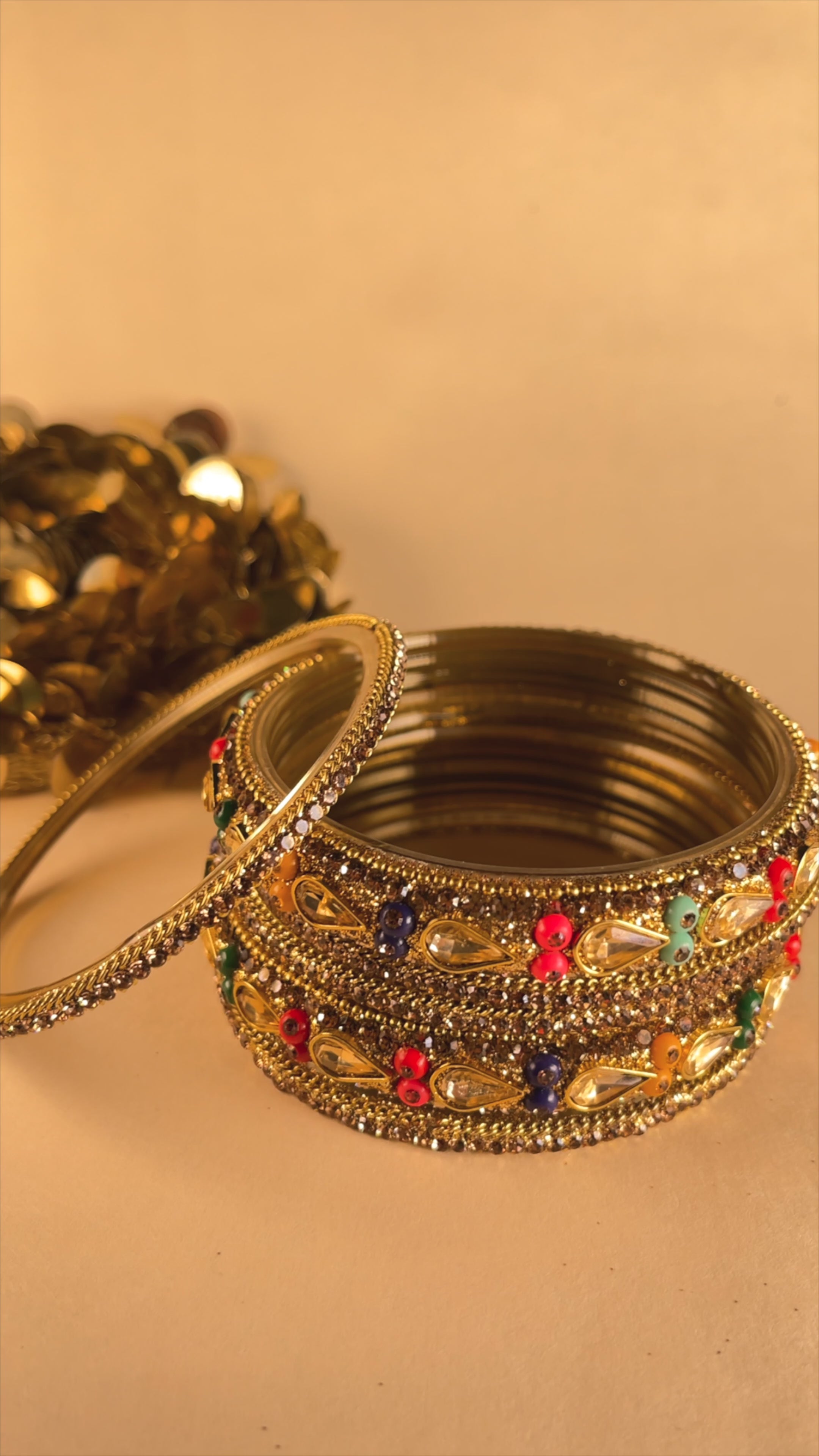 Multicolor Glass Bangle Set