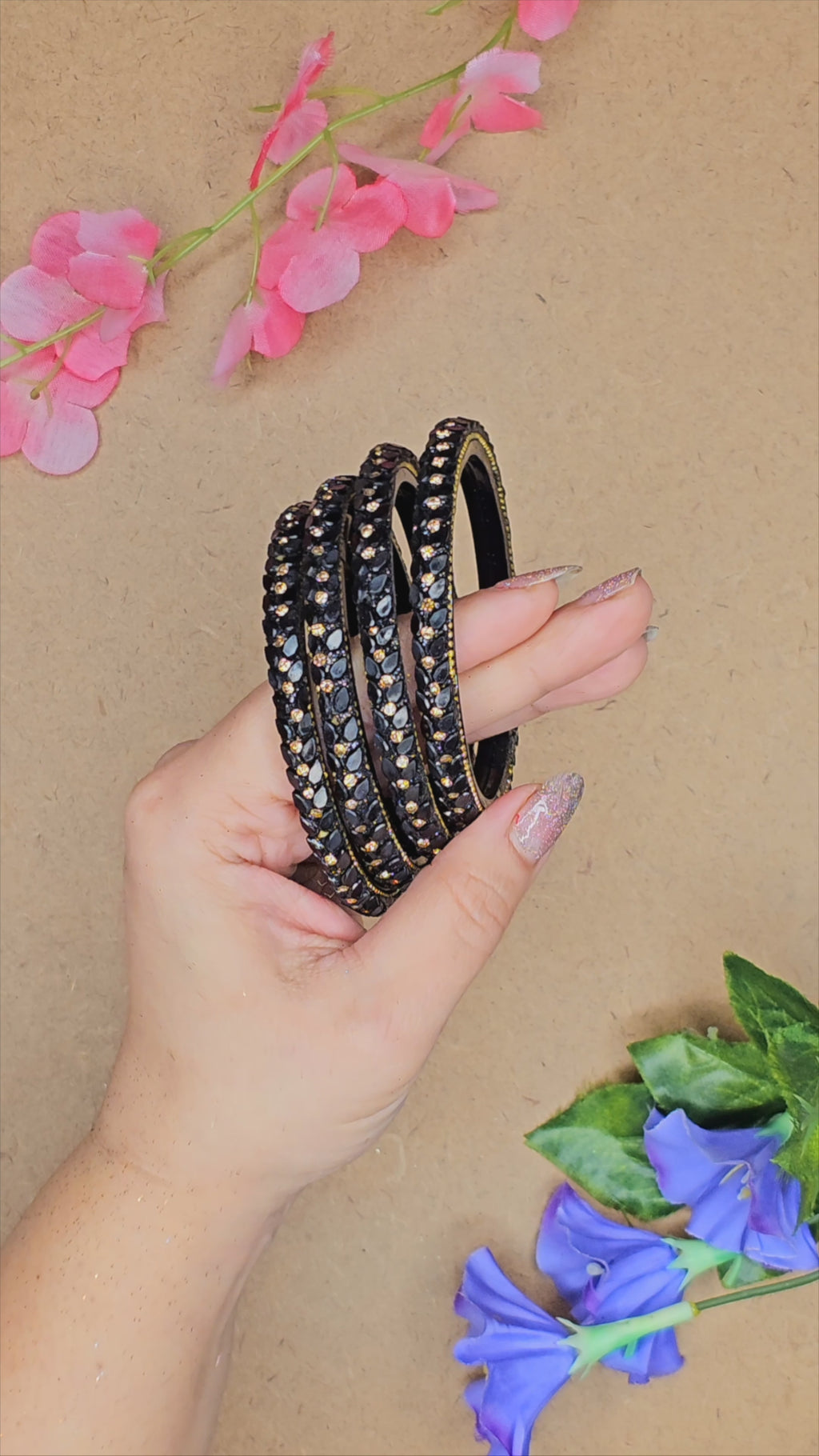 Glass Stone Bangles