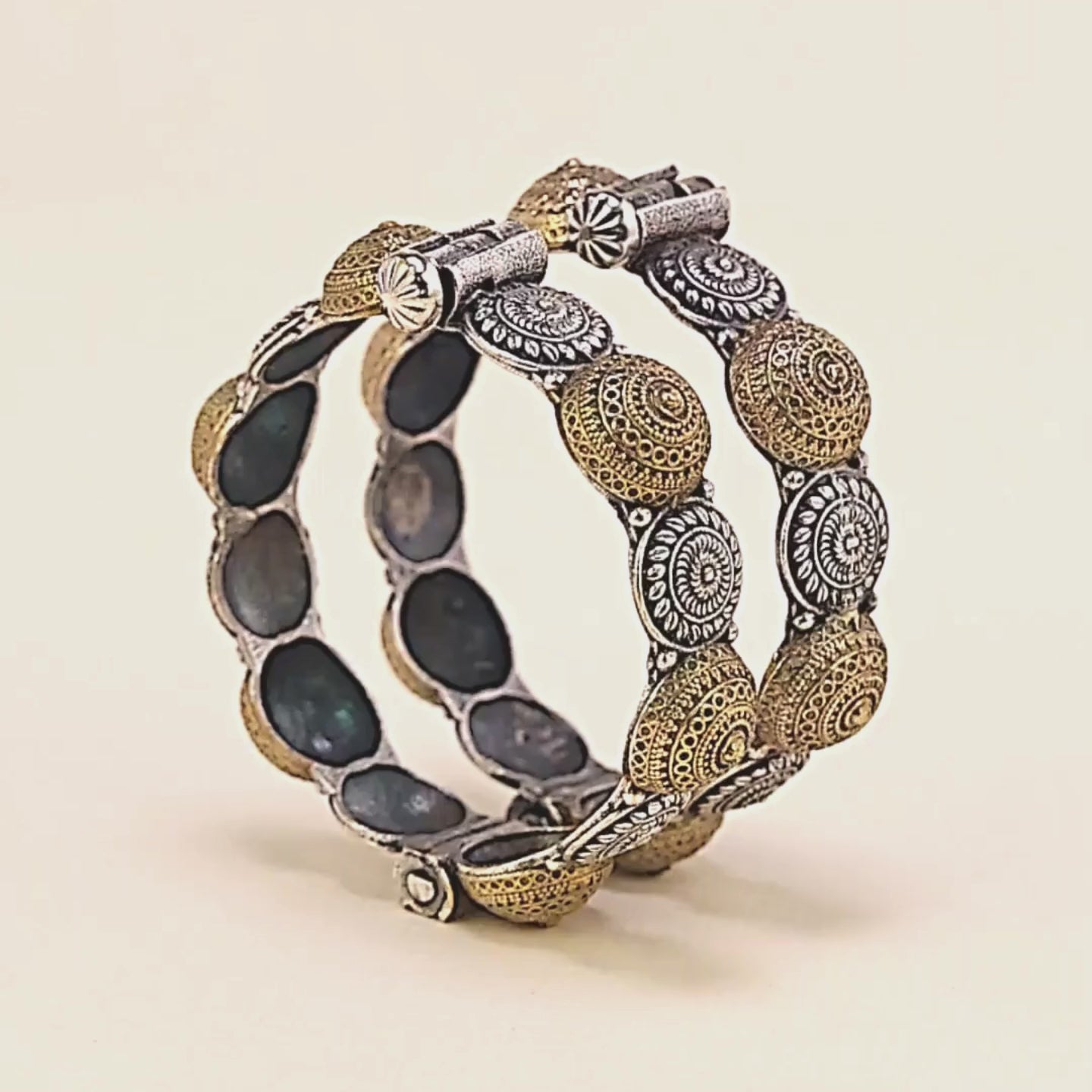 Mandala Mix Oxidised Kada