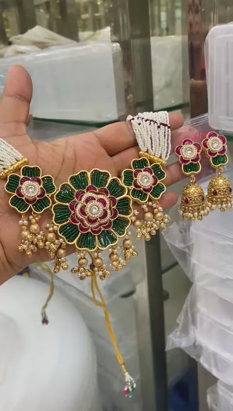 Floral Meenakari Set