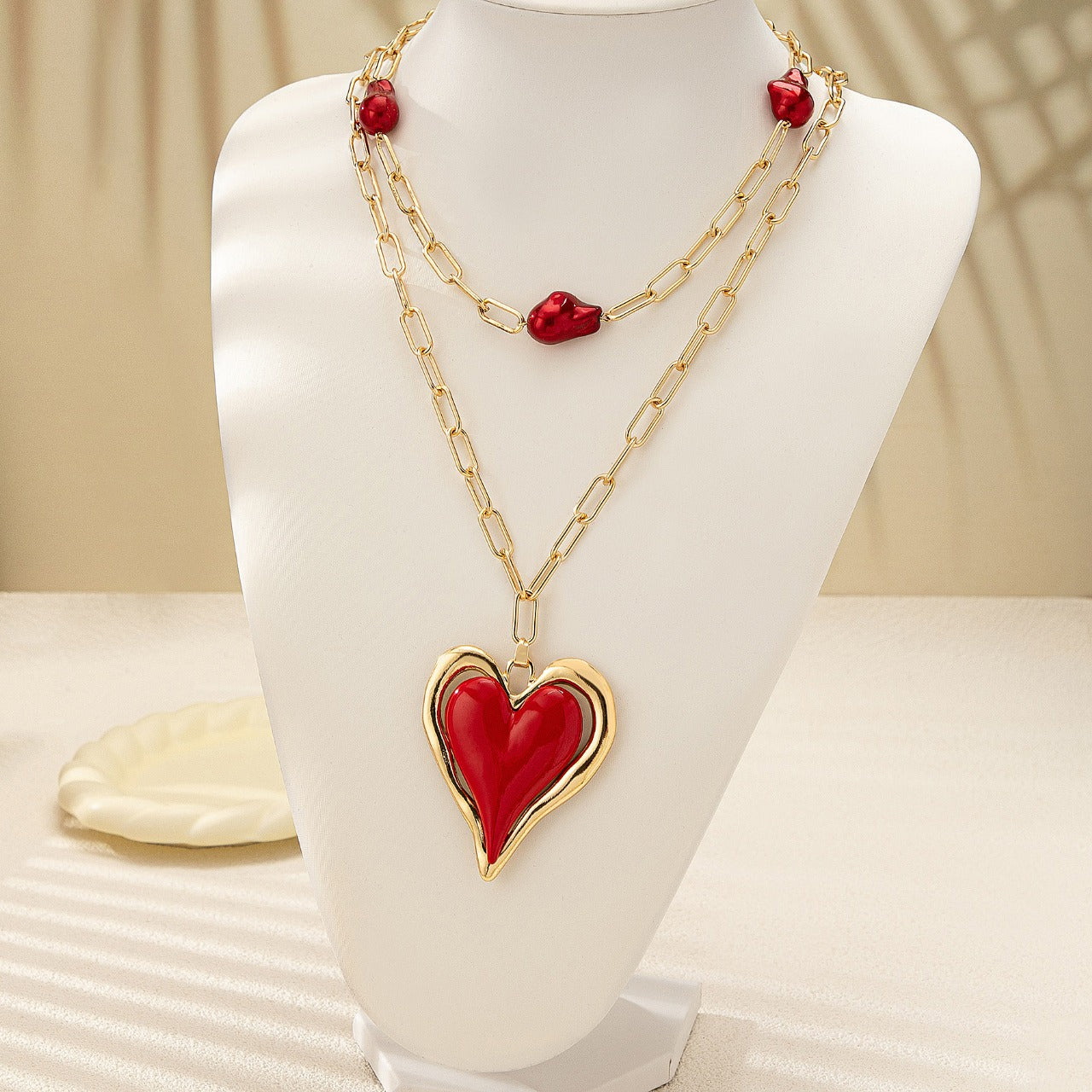 Red Heartfall Necklace