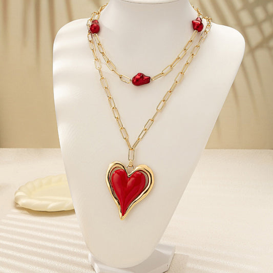Red Heartfall Necklace