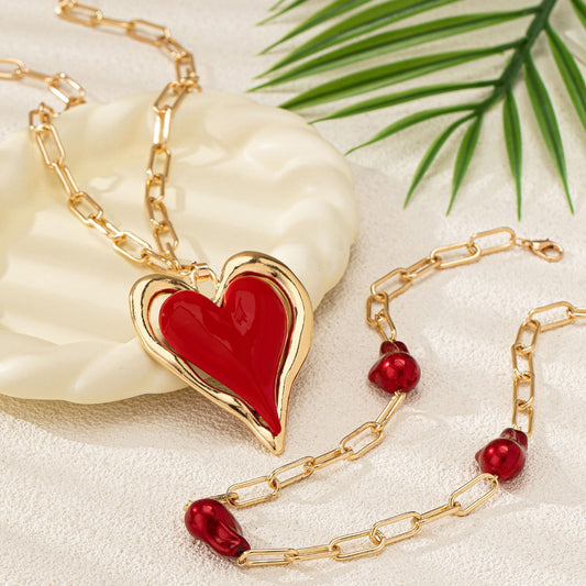 Red Heartfall Necklace