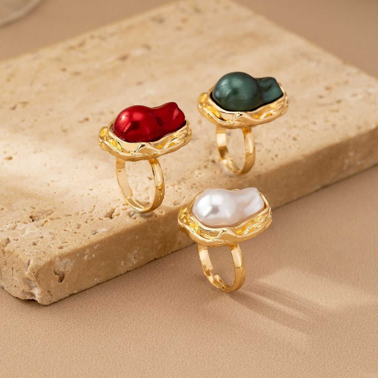 Chromatic Trio Rings - Set of 3