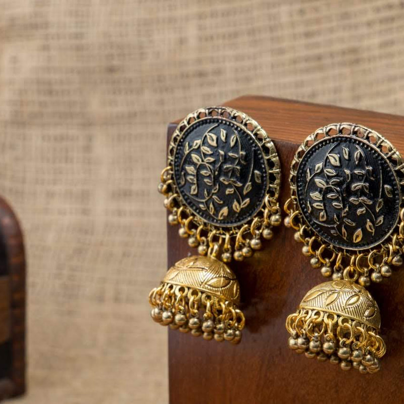 Leafy Jhumkas (Golden)