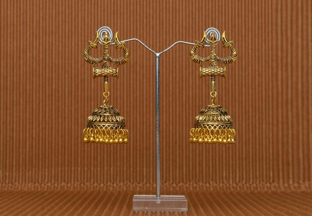 Trishul Earrings Golden