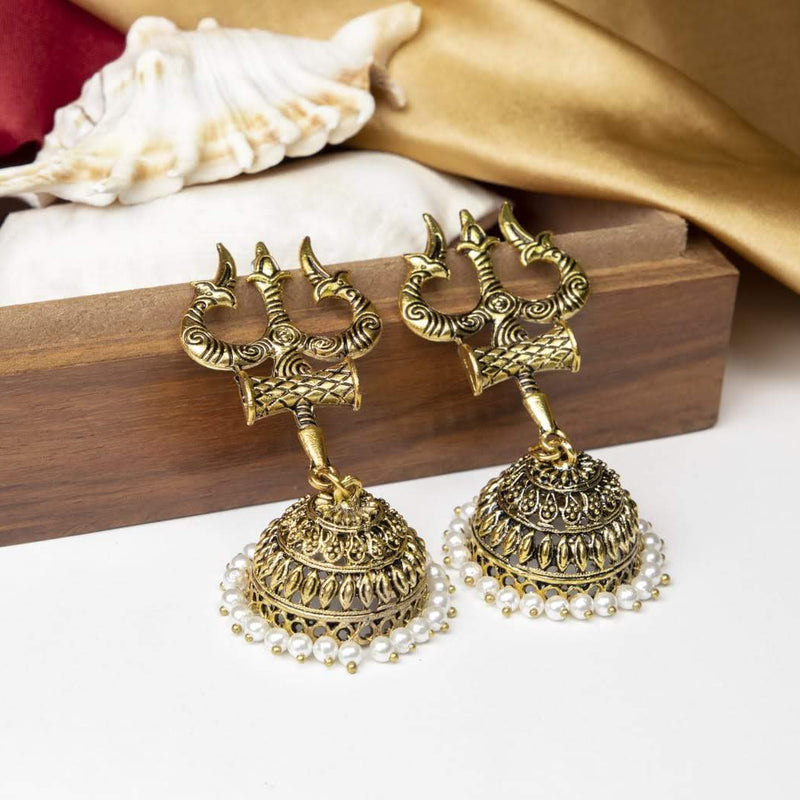 Trishul Earrings Golden