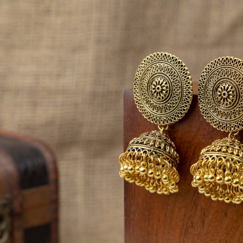 Mandala Golden Jhumkas